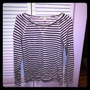Max Studio Black and White Striped Boat Neck (S)